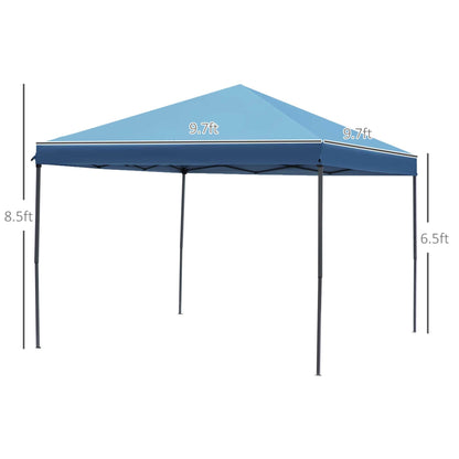 Auvent pop-up robuste Outsunny 10' x 10' avec filet latéral en maille amovible, conception d'installation facile, événement de fête en plein air