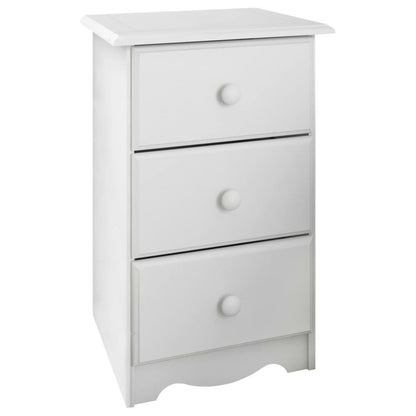 Table de chevet 3 tiroirs 100 % bois massif de Palace Imports avec boutons en métal ou en bois