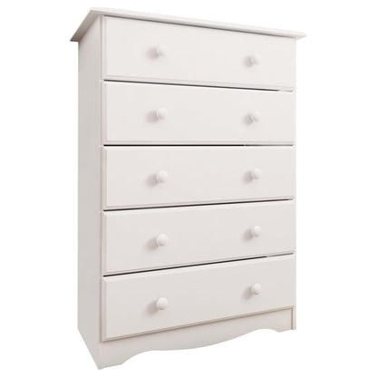 Commode 5 tiroirs 100 % bois massif avec boutons en métal ou en bois de Palace Imports