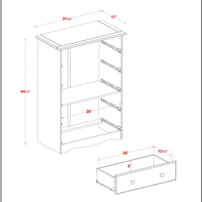 Commode 5 tiroirs 100 % bois massif avec boutons en métal ou en bois de Palace Imports