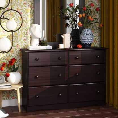 Commode à 6 tiroirs 100 % bois massif de Palace Imports