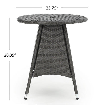 Ensemble bistrot d'extérieur Peterson 3 pièces en osier avec coussins par Christopher Knight Home