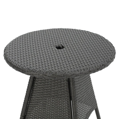 Ensemble bistrot d'extérieur Peterson 3 pièces en osier avec coussins par Christopher Knight Home