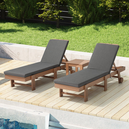 Coussins de chaise longue d'extérieur Polytrends résistants à la décoloration et toutes saisons (lot de 2)