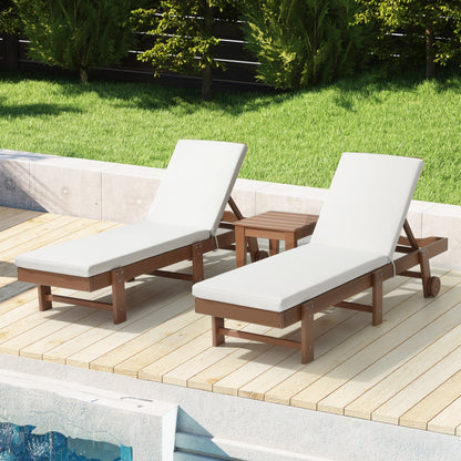 Coussins de chaise longue d'extérieur Polytrends résistants à la décoloration et toutes saisons (lot de 2)