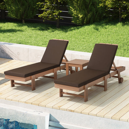 Coussins de chaise longue d'extérieur Polytrends résistants à la décoloration et toutes saisons (lot de 2)