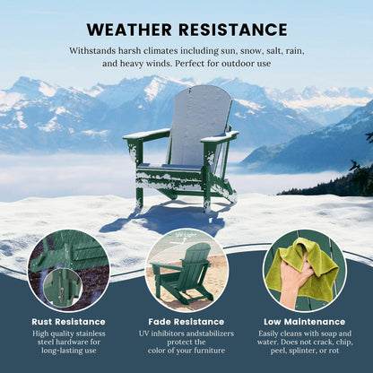 Chaises pliantes Adirondack Polytrends Laguna résistantes aux intempéries (lot de 2)
