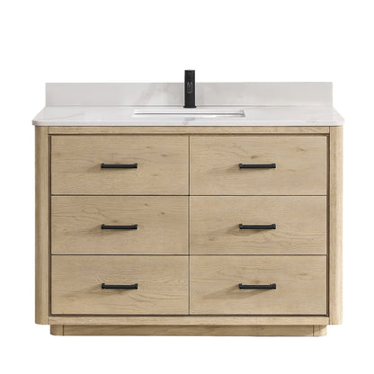 Meuble-lavabo Porto avec dessus en quartz blanc sans miroir