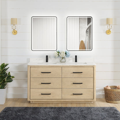 Meuble-lavabo Porto avec dessus en quartz blanc sans miroir