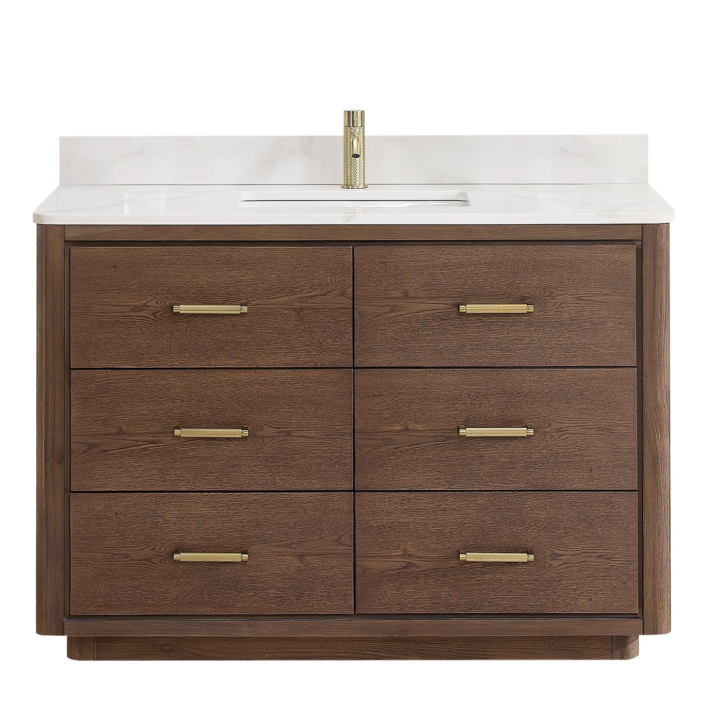 Meuble-lavabo Porto avec dessus en quartz blanc sans miroir