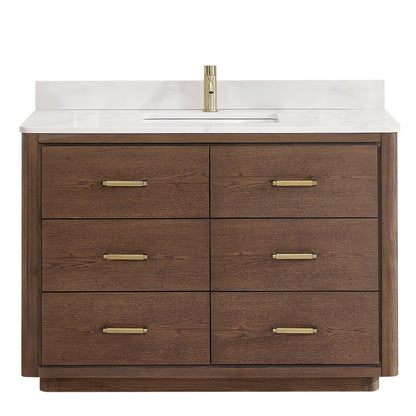 Meuble-lavabo Porto avec dessus en quartz blanc sans miroir