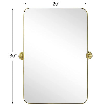 Miroir mural rectangulaire pivotant et inclinable en métal TEHOME Jonathan