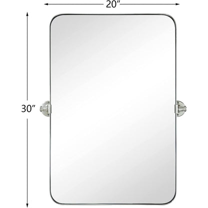 Miroir mural rectangulaire pivotant et inclinable en métal TEHOME Jonathan