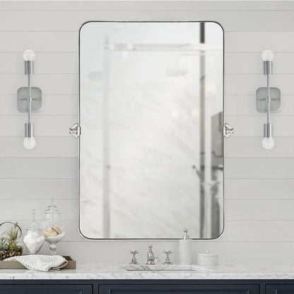 Miroir mural rectangulaire pivotant et inclinable en métal TEHOME Jonathan