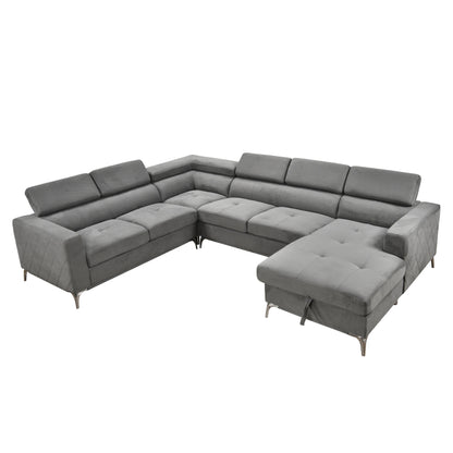 Canapé sectionnel surdimensionné Roomfitters 122 avec rangement pour méridienne, canapé contemporain en U 7 places
