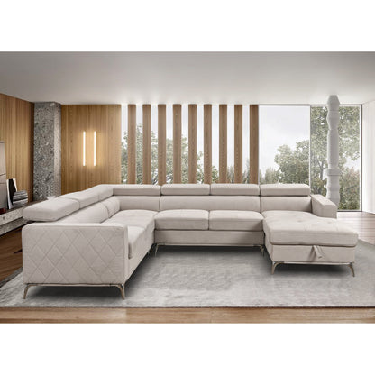 Canapé sectionnel surdimensionné Roomfitters 122 avec rangement pour méridienne, canapé contemporain en U 7 places