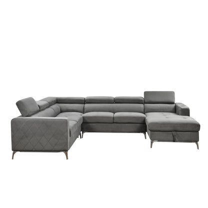 Canapé sectionnel surdimensionné Roomfitters 122 avec rangement pour méridienne, canapé contemporain en U 7 places