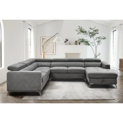 Canapé sectionnel surdimensionné Roomfitters 122 avec rangement pour méridienne, canapé contemporain en U 7 places