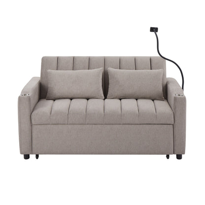 Canapé-lit convertible Roomfitters avec ports USB, poches latérales, porte-gobelets et support de téléphone pivotant pour le salon