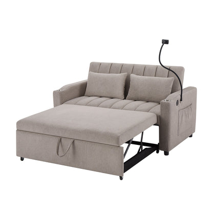 Canapé-lit convertible Roomfitters avec ports USB, poches latérales, porte-gobelets et support de téléphone pivotant pour le salon