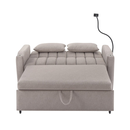 Canapé-lit convertible Roomfitters avec ports USB, poches latérales, porte-gobelets et support de téléphone pivotant pour le salon