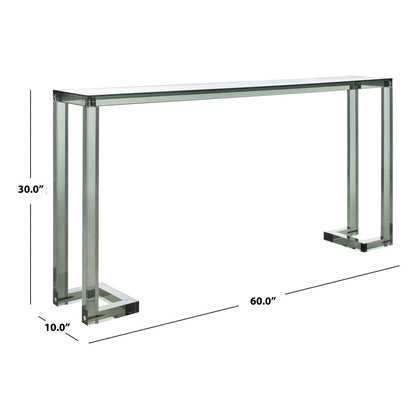 Console Safavieh Couture Camryn en acrylique transparent (60 l x 10 l x 30 h)