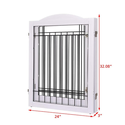 Barrière pour chien SPIRICH extra large de 96 pouces et haute de 30 pouces avec porte de passage, barrière pour animaux de compagnie autoportante en fil de fer, clôture de sécurité pour chiots