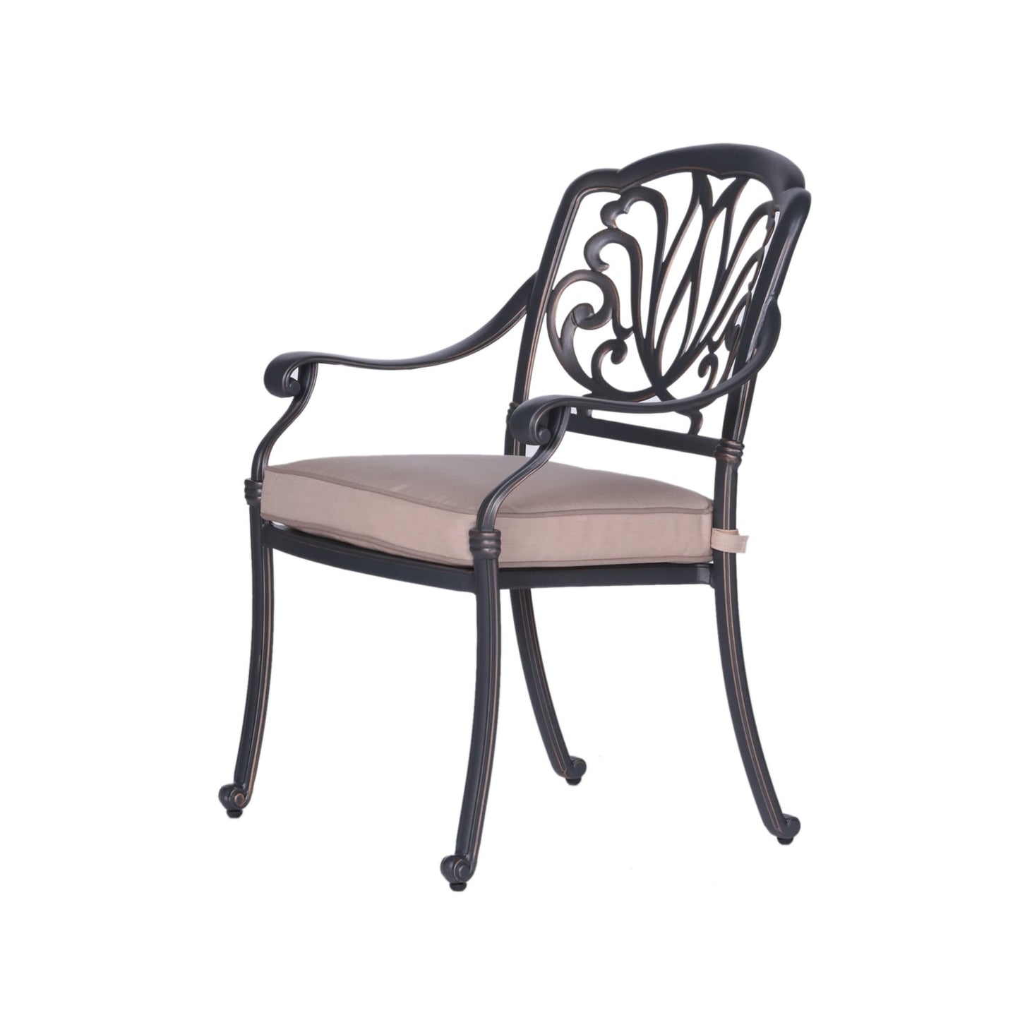 Ensemble de salle à manger rond en aluminium Saratoga 5 pièces avec coussins Sunbrella - Meilleur mobilier d'extérieur