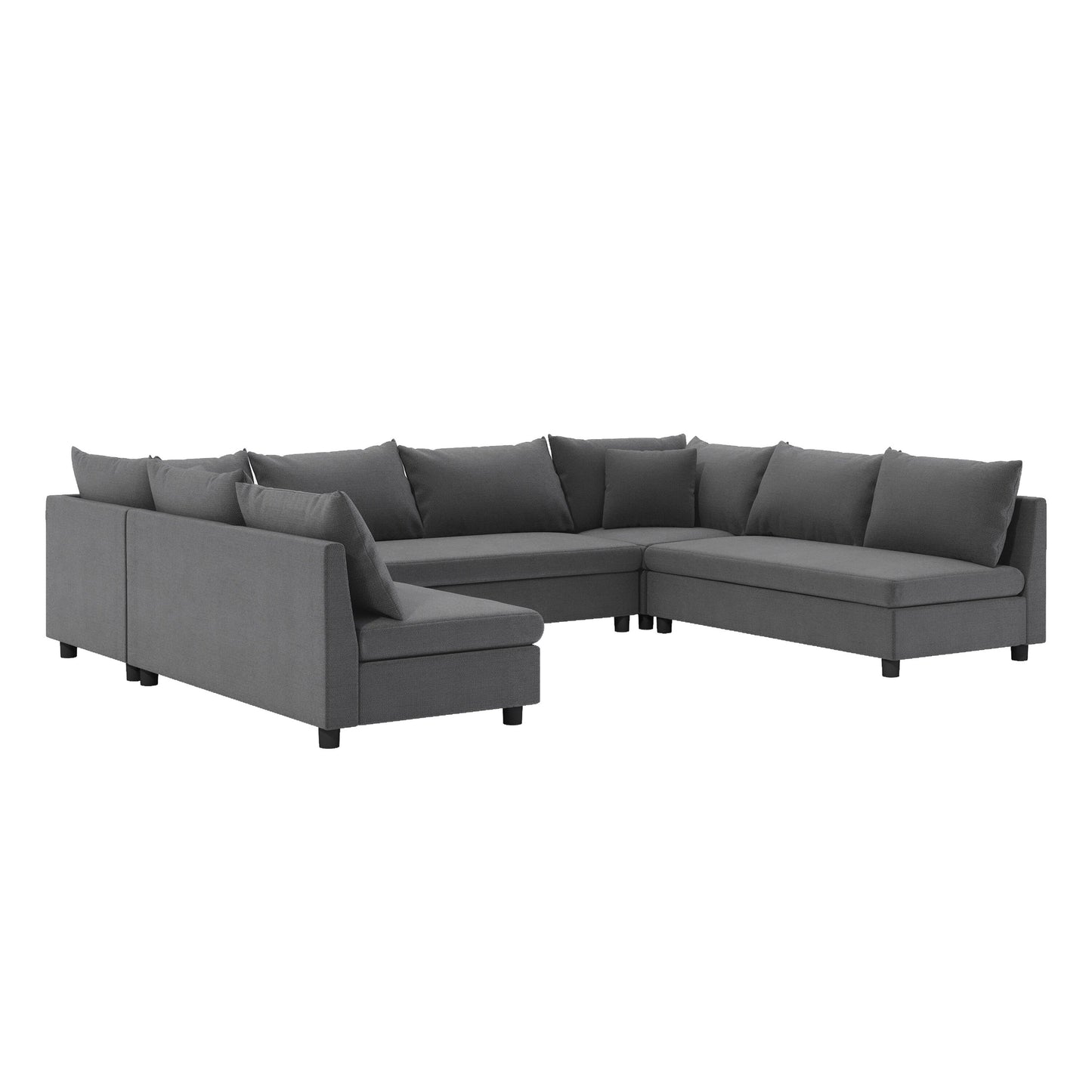Canapé sectionnel, ensemble de canapé réversible en chenille en forme de U, combinaison libre, canapé convertible surdimensionné 8 places