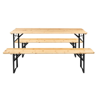 Ensemble de salle à manger de pique-nique pliant en bois massif