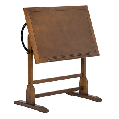 Table à dessin vintage en bois de 36 pouces avec plateau réglable en angle pour le dessin