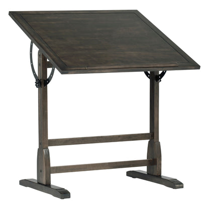 Table à dessin vintage en bois de 36 pouces avec plateau réglable en angle pour le dessin