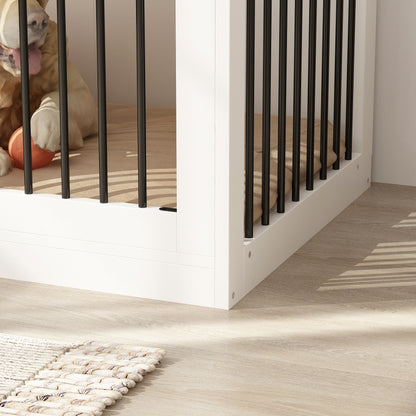 Élégant meuble en bois pour cage à chien avec rangement, 3 tiroirs