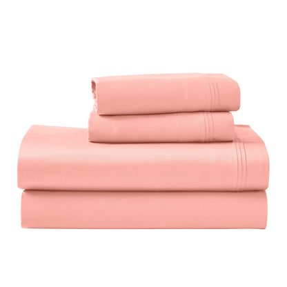 Parure de draps en coton égyptien de qualité supérieure 1000 fils au pouce carré, à poches profondes et à motif uni
