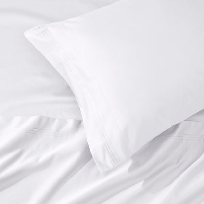 Parure de draps en coton égyptien de qualité supérieure 1000 fils au pouce carré, à poches profondes et à motif uni