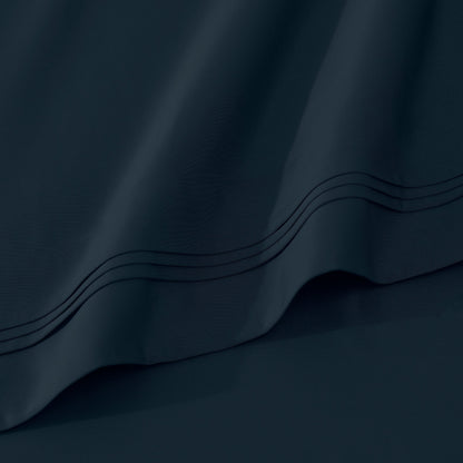 Parure de draps en coton égyptien de qualité supérieure 1000 fils au pouce carré, à poches profondes et à motif uni
