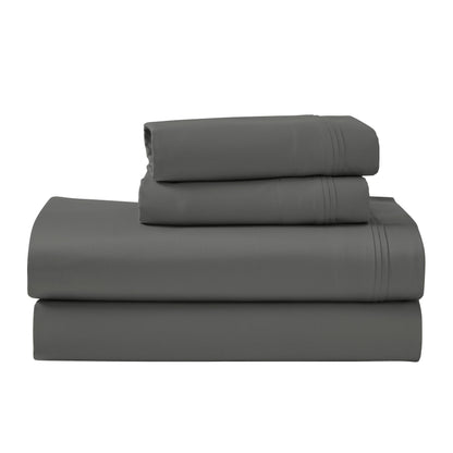 Parure de draps en coton égyptien de qualité supérieure 1000 fils au pouce carré, à poches profondes et à motif uni