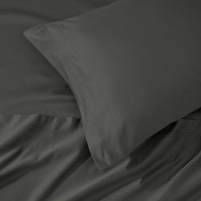 Parure de draps en coton égyptien de qualité supérieure 1000 fils au pouce carré, à poches profondes et à motif uni