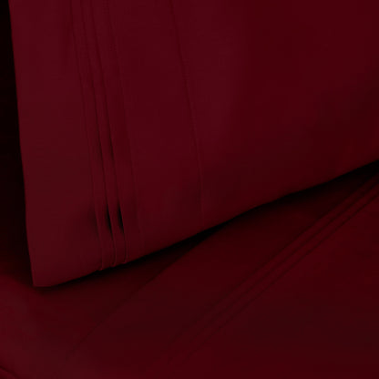 Parure de draps en coton égyptien de qualité supérieure 1000 fils au pouce carré, à poches profondes et à motif uni