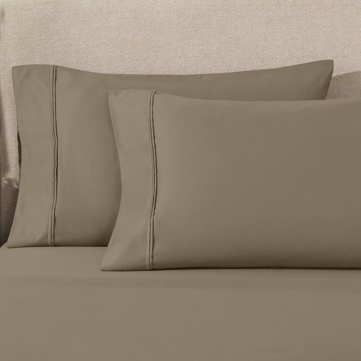 Parure de draps unie écologique en coton égyptien de qualité supérieure 1 200 fils