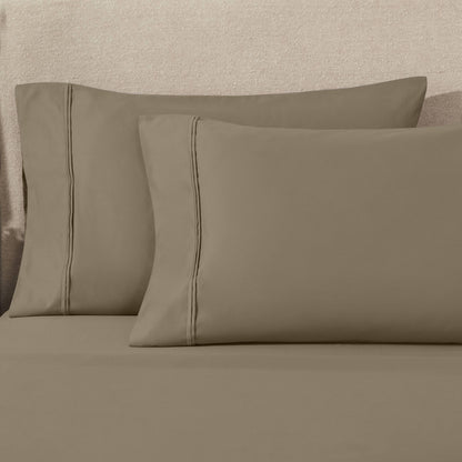 Parure de draps unie écologique en coton égyptien de qualité supérieure 1 200 fils