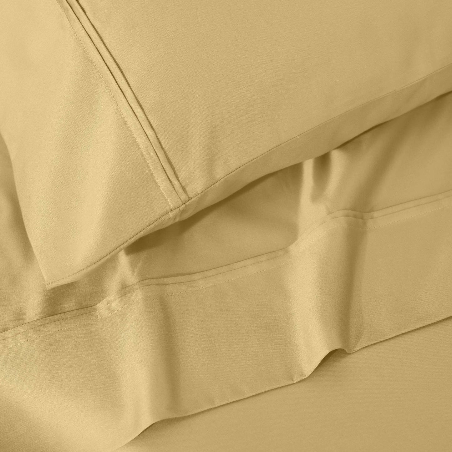 Parure de draps unie écologique en coton égyptien de qualité supérieure 1 200 fils