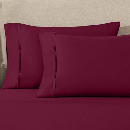 Parure de draps unie écologique en coton égyptien de qualité supérieure 1 200 fils