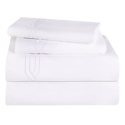 Parure de draps unie écologique en coton égyptien de qualité supérieure 1 200 fils