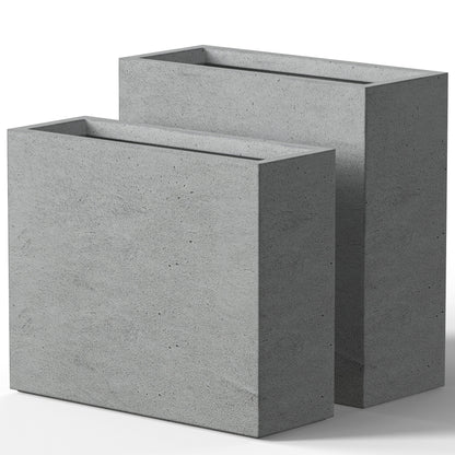 Jardinières rectangulaires en béton de grande taille / Grandes jardinières d'intérieur et d'extérieur