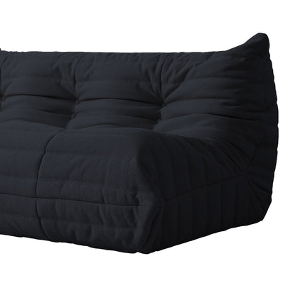 Ensembles de canapés-poufs en velours Teddy