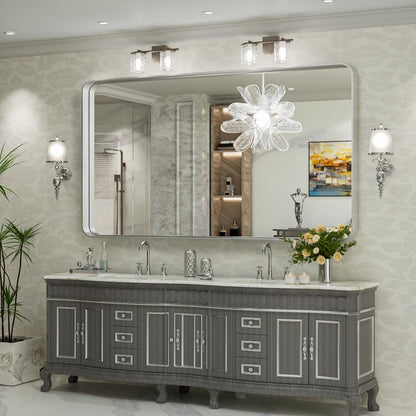 Miroir mural de salle de bain moderne à cadre en métal TokeShimi