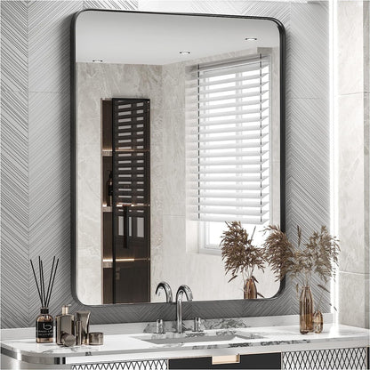 Miroir mural de salle de bain moderne à cadre en métal TokeShimi