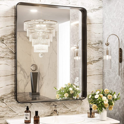 Miroir mural de salle de bain moderne à cadre en métal TokeShimi