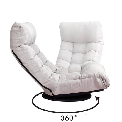 Ensemble de fauteuil inclinable rembourré sans accoudoirs avec pouf et appui-tête réglable